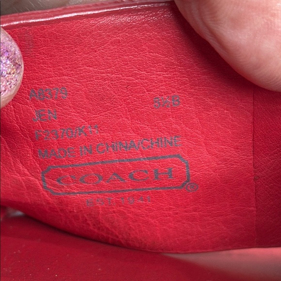 (N7) COACH RED LEATHER AND CORK PLATFORMS, size 8.5 B - Picture 11 of 12